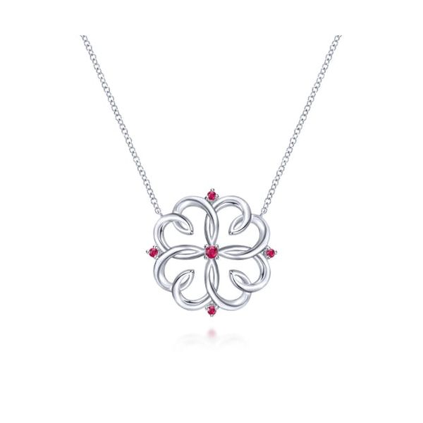 Gabriel silver necklace with rubies Carroll's Jewelers Doylestown, PA