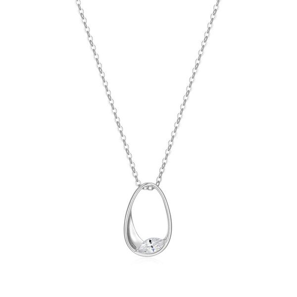 SS Oval Pendant with Marquise CZ Carroll's Jewelers Doylestown, PA