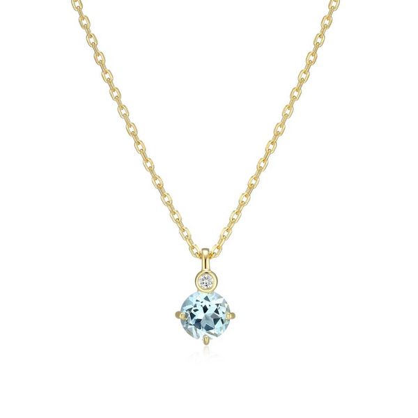 Gold Plated March Birthstone Pendant Carroll's Jewelers Doylestown, PA