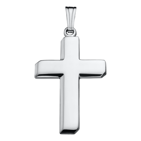 Large Silver Cross and Stainless Chain Carroll's Jewelers Doylestown, PA