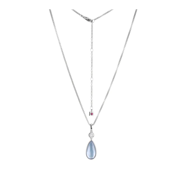 SS Blue Topaz and Mother of Pearl pendant Carroll's Jewelers Doylestown, PA