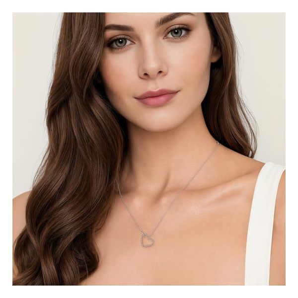 Gabriel Silver Heart Necklace Image 2 Carroll's Jewelers Doylestown, PA