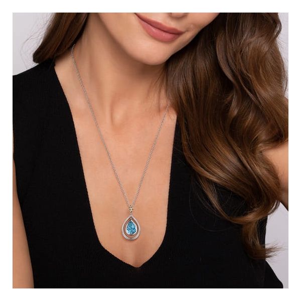 SS/14kt Bujukan Blue Topaz Necklace Image 3 Carroll's Jewelers Doylestown, PA