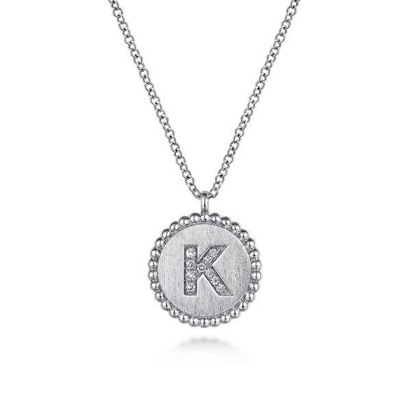 Silver Diamond initial K Carroll's Jewelers Doylestown, PA