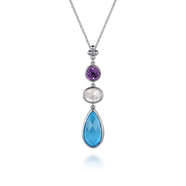 SS Multi color drop necklace Carroll's Jewelers Doylestown, PA