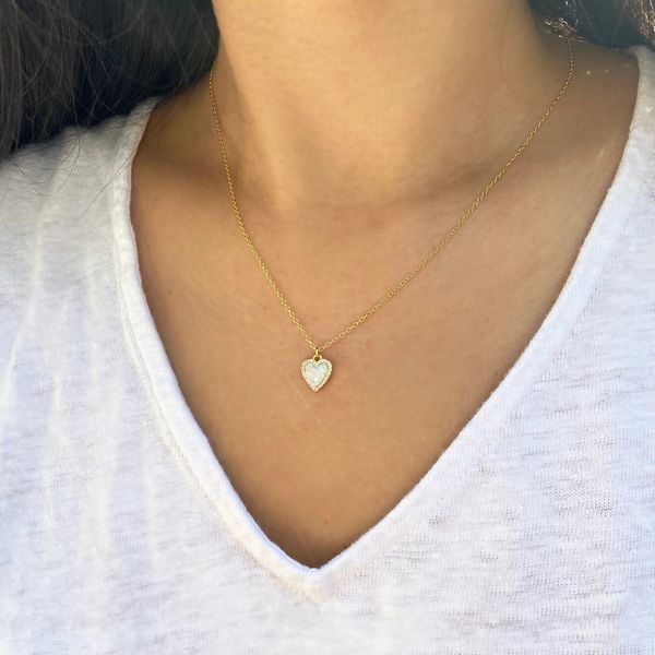 GP Opal Heart Pendant Image 2 Carroll's Jewelers Doylestown, PA