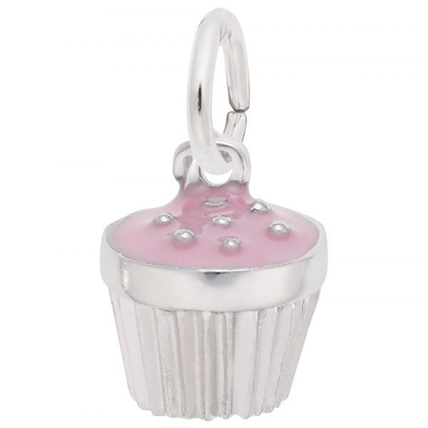 Sterling Silver Pink Cupcake Charm Carroll's Jewelers Doylestown, PA