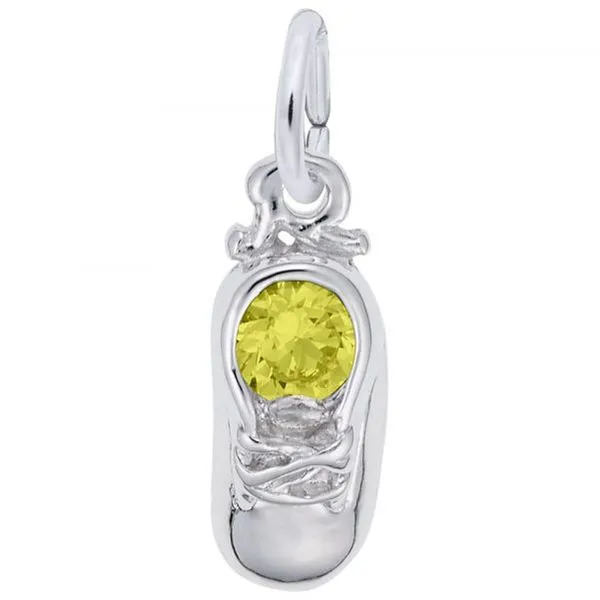 Sterling Silver Baby Shoe with November Birthstone Charm Carroll's Jewelers Doylestown, PA