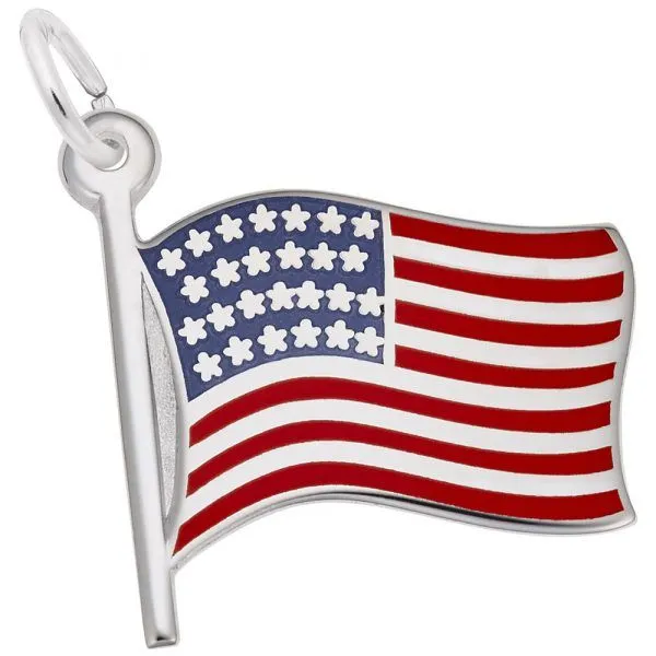 Sterling Silver American Flag Charm Carroll's Jewelers Doylestown, PA