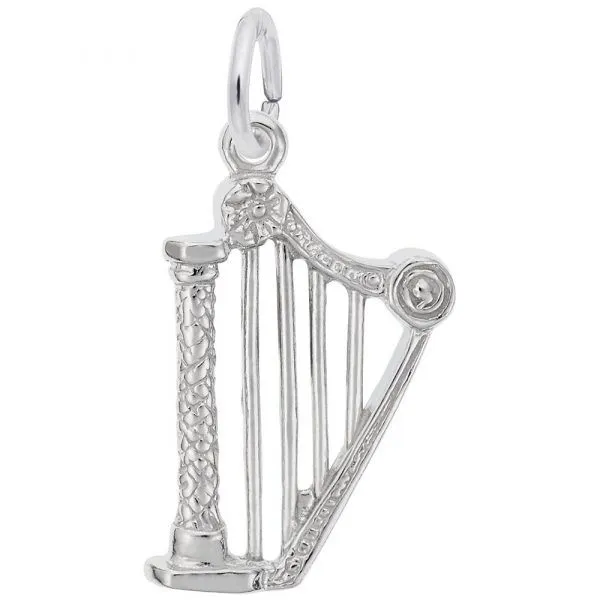 Sterling Silver Harp Charm