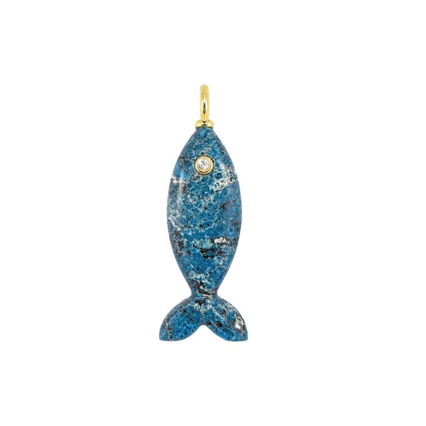 Azurite Fish Pendant Charm Carroll's Jewelers Doylestown, PA