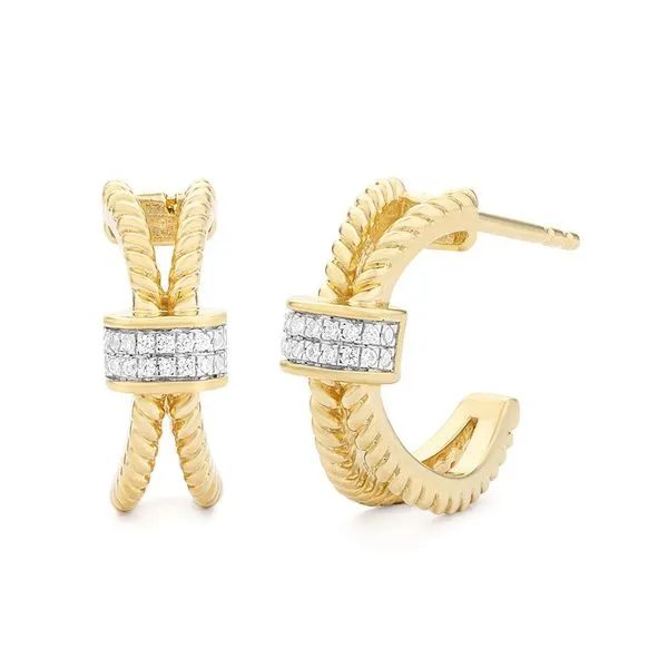 SS YGP hoop earrings with diamonds Carroll's Jewelers Doylestown, PA