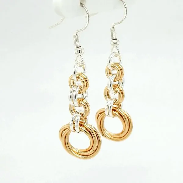 Sterling Silver 2 tone handmade dangle earrings Carroll's Jewelers Doylestown, PA