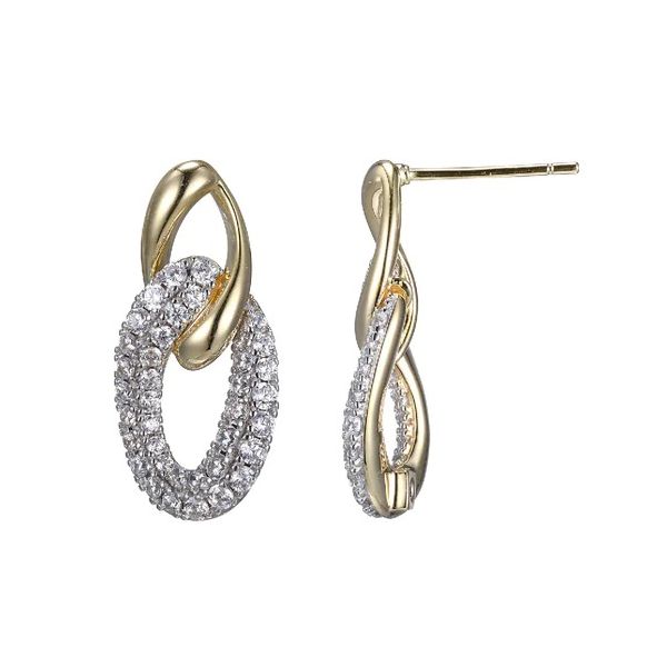 SS/GP Pave CZ link Earrings Carroll's Jewelers Doylestown, PA