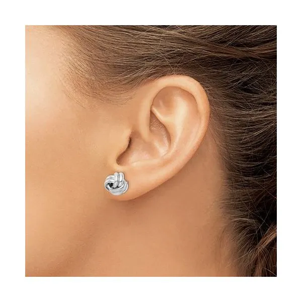 SS Knot Stud Earrings Image 2 Carroll's Jewelers Doylestown, PA