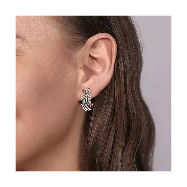SS Omega Back Earrings Image 2 Carroll's Jewelers Doylestown, PA