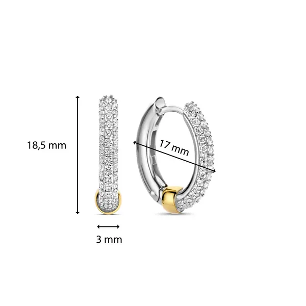 SS/GP CZ pave Huggy Hoop Earrings Image 2 Carroll's Jewelers Doylestown, PA