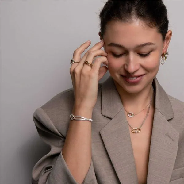 SS/GP CZ pave Huggy Hoop Earrings Image 3 Carroll's Jewelers Doylestown, PA