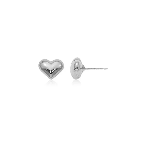 SS Puffed Heart Stud Earrings