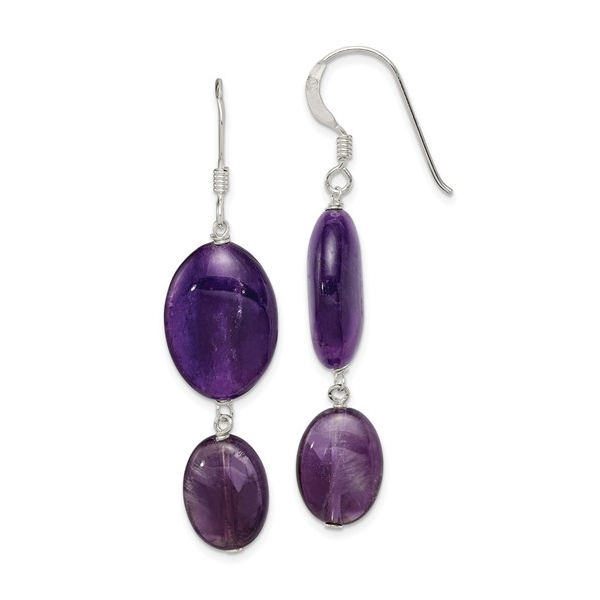 SS Amethyst and Purple Jade Dangle Earrings Carroll's Jewelers Doylestown, PA