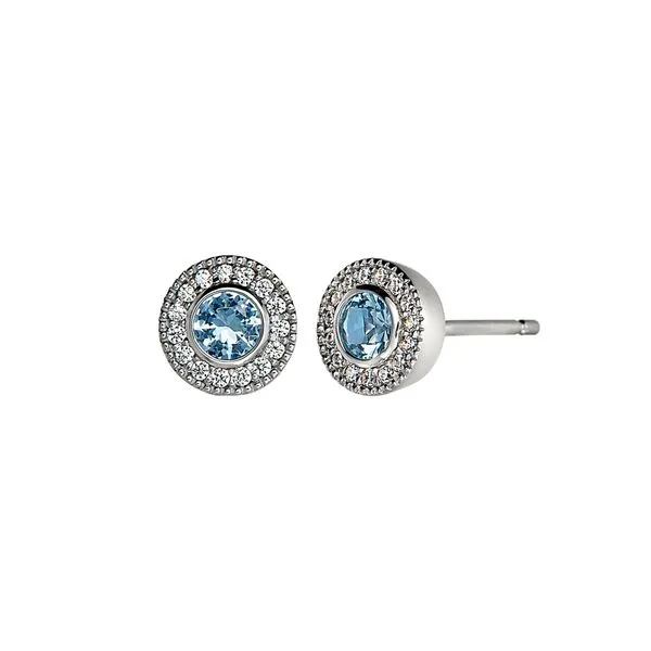 Sterling Silver simulated Blue Topaz December Birthstone Earrings Carroll's Jewelers Doylestown, PA