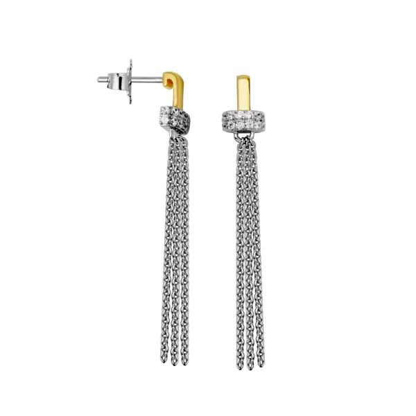 SS/GP Dangle Fringe Earrings