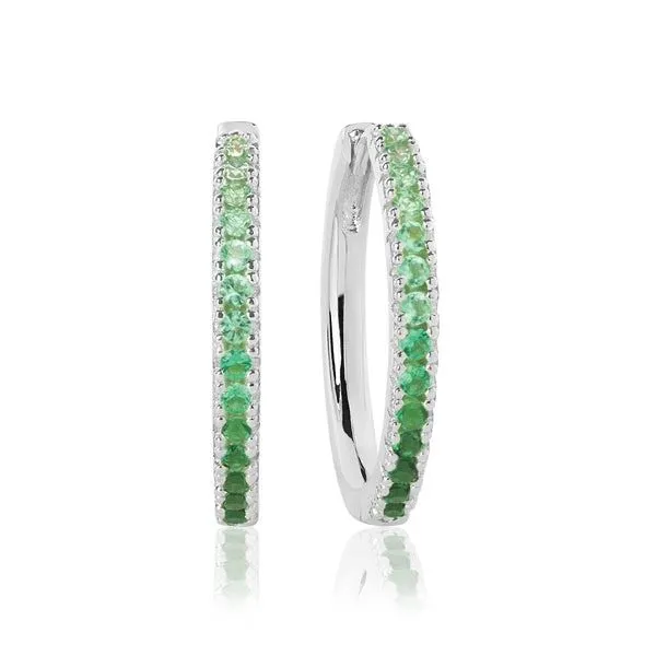 SS  multi color green CZ hoop earrings similar item image