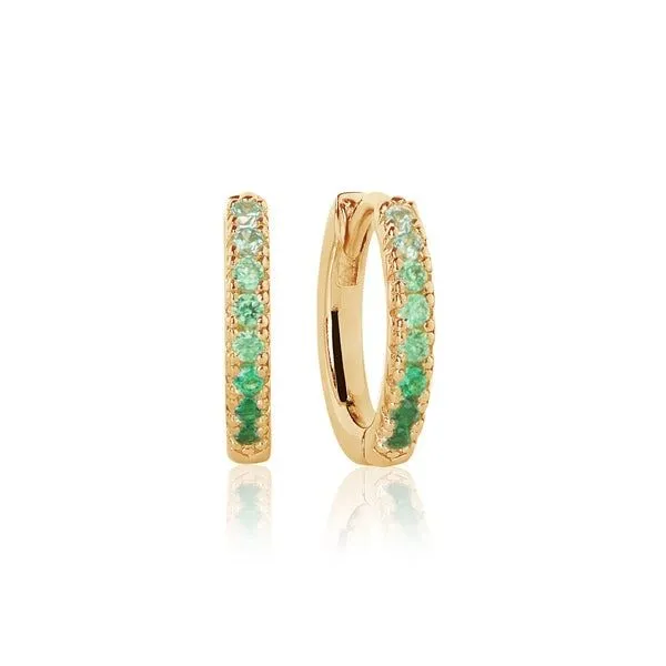 GP/SS multi color green CZ small hoop earrings similar item image