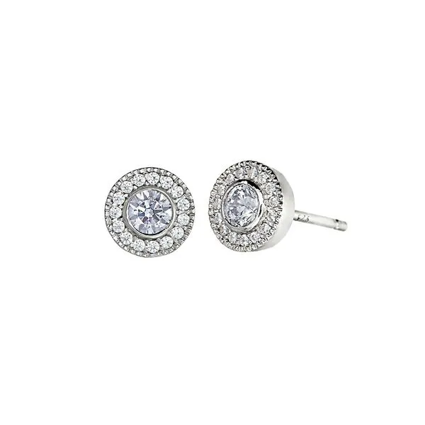 Sterling Silver simulated April Birthstone Earrings