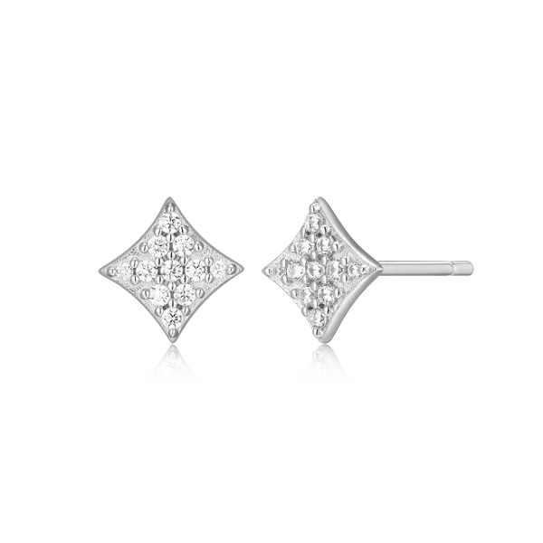 Silver Pave Diamond Earrings Carroll's Jewelers Doylestown, PA