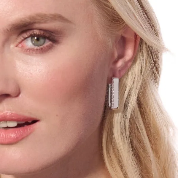SS Cubic Zirconia Hoop Earrings thumb image 2