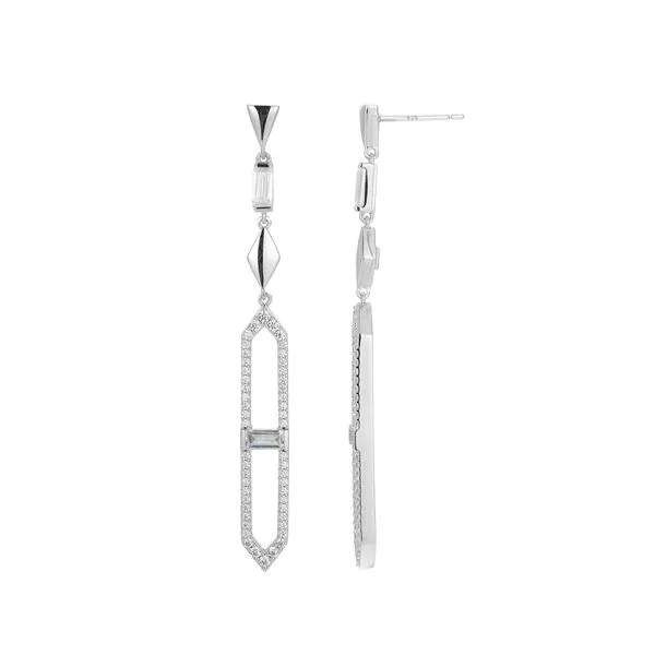 Silver CZ Art Deco Earrings