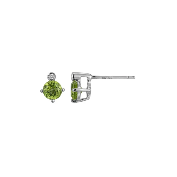 Sterling Silver Peridot and Lab Grown Diamond