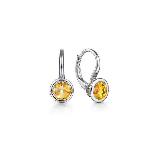 Gabriel Silver citrine drop earrings