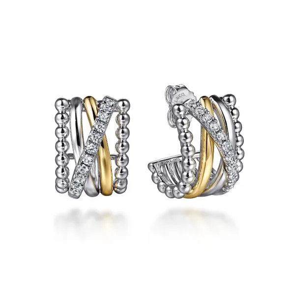 Gabriel 2 Tone bujukan Criss Cross J Hoops