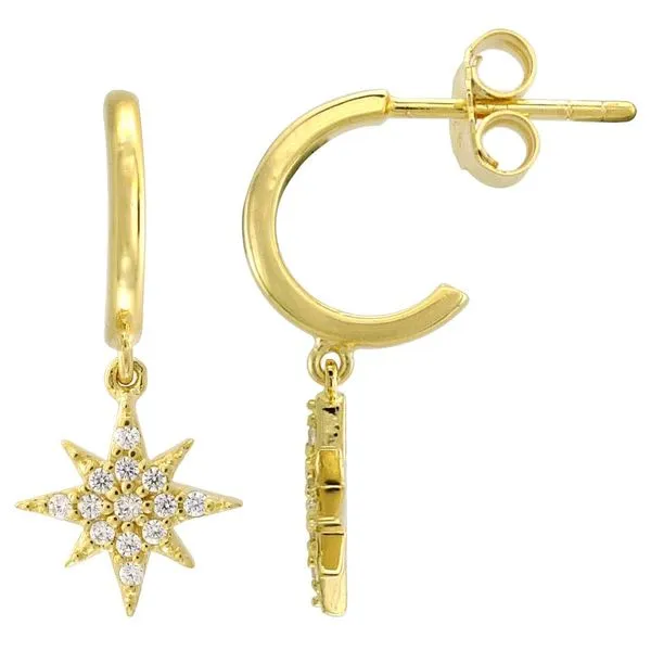 GP SS CZ Star drop earrings