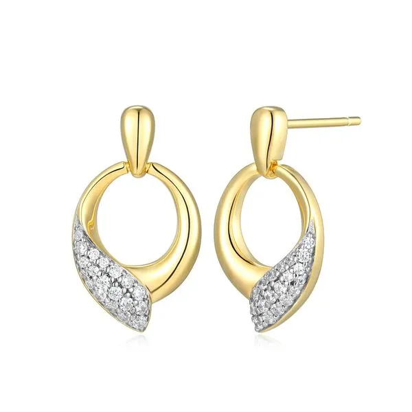 Elle GP/SS CZ Swirl Earrings