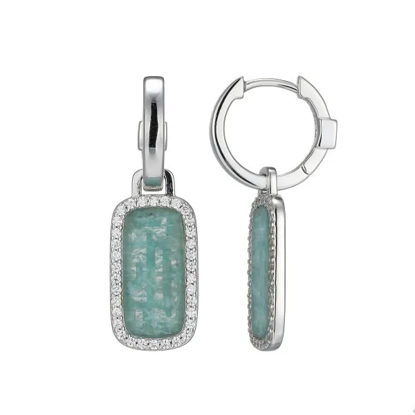SS Elle Allure Amazonite and CZ Earrings