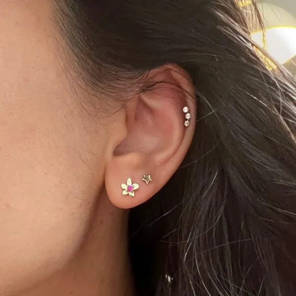 GP Flower Earrings Image 2 Carroll's Jewelers Doylestown, PA