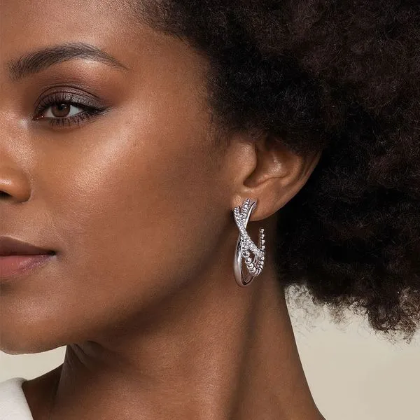 Gabriel Silver Bujukan Hoop Earrings Image 2 Carroll's Jewelers Doylestown, PA