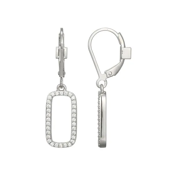 SS Elle Allure Dangle CZ Earrings