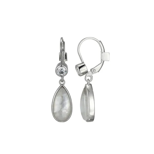 SS Mother of Pearl leverback earrings