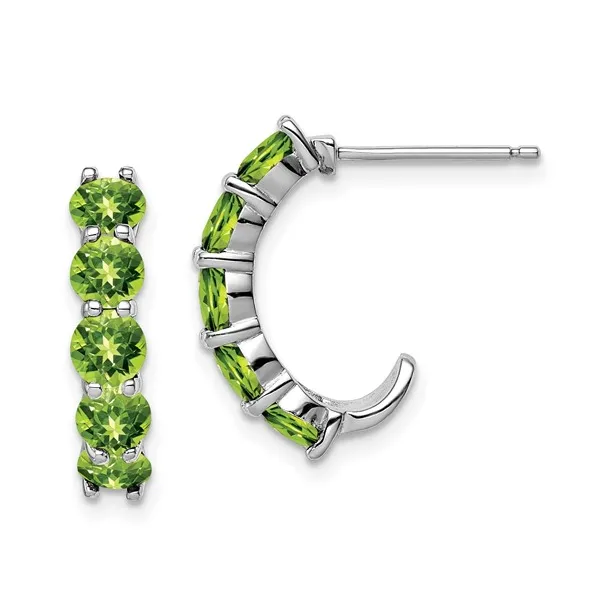 SS Peridot Hoop Earrings