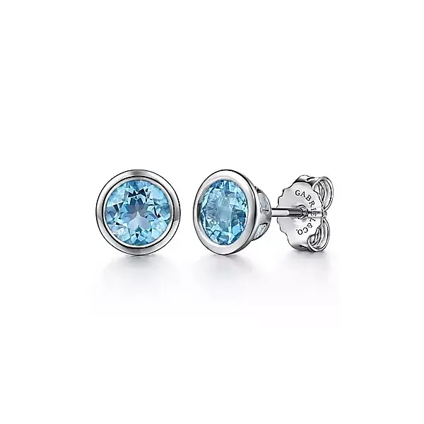 SS Blue topaz Stud Earrings Carroll's Jewelers Doylestown, PA