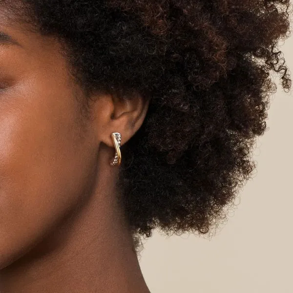 2 tone J hoop Earrings Image 2 Carroll's Jewelers Doylestown, PA