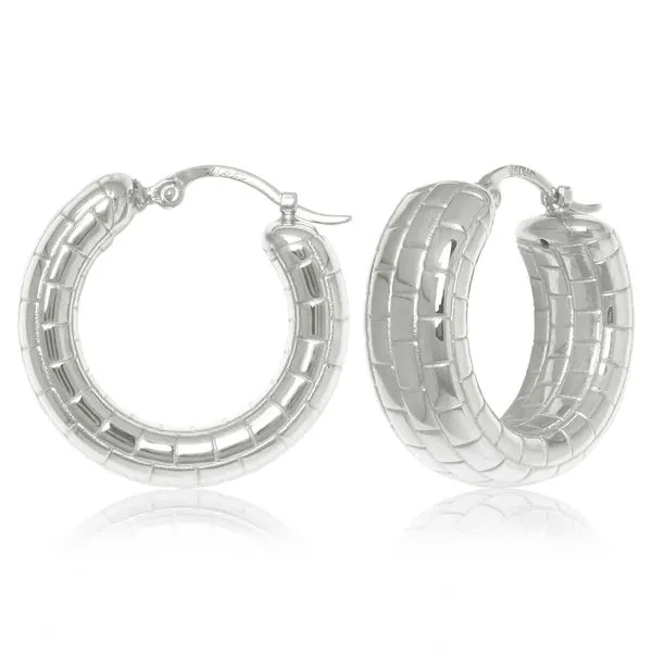 SS Wide Textured Hoops Carroll's Jewelers Doylestown, PA