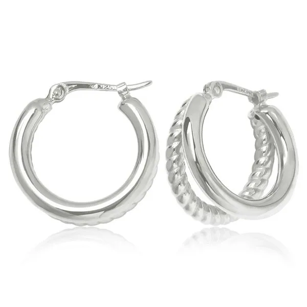 Silver Double Hoop Earrings Carroll's Jewelers Doylestown, PA