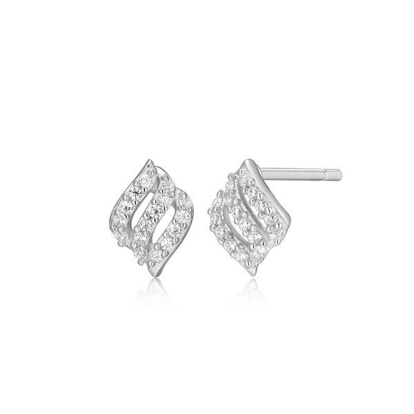 Sterling Silver Diamond Pave Stud Earrings Carroll's Jewelers Doylestown, PA