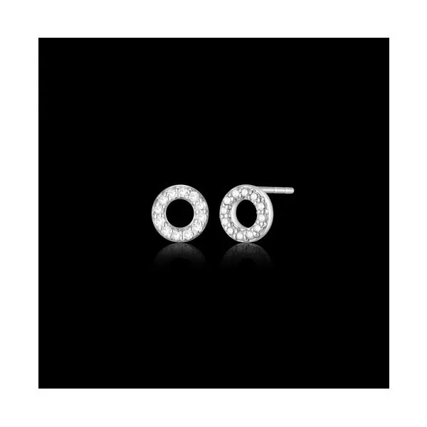 SS circle stud earrings with diamond accents Carroll's Jewelers Doylestown, PA