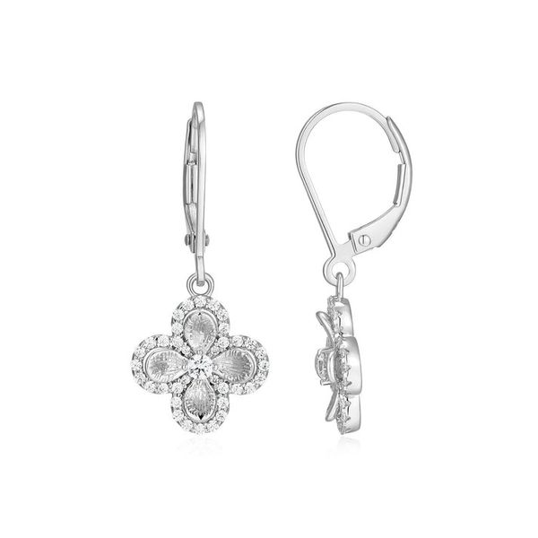 SS CZ Clover Dangle Earrings Carroll's Jewelers Doylestown, PA